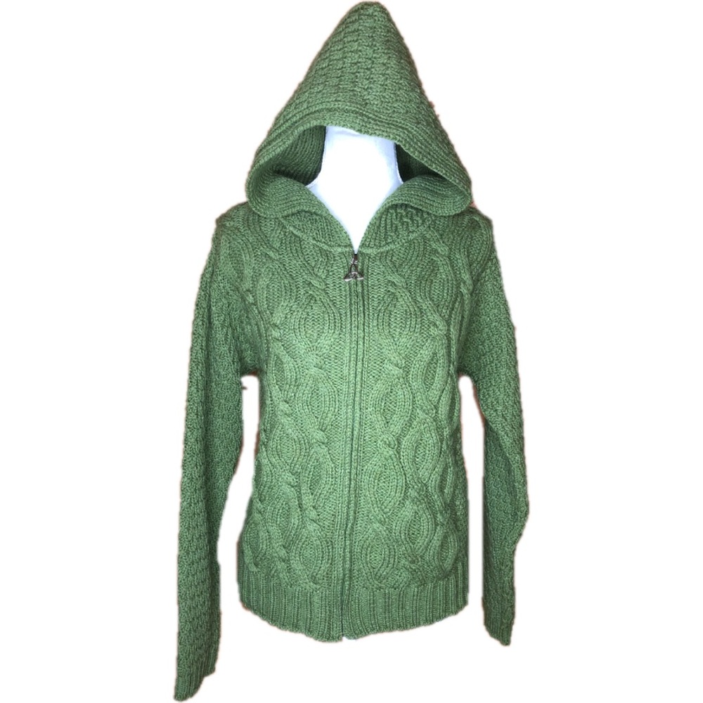 ARAN CRAFTS Ireland cable knit hooded sweater MD